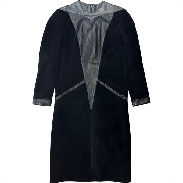 Vintage Dreske Somoff Leather & Suede Dress