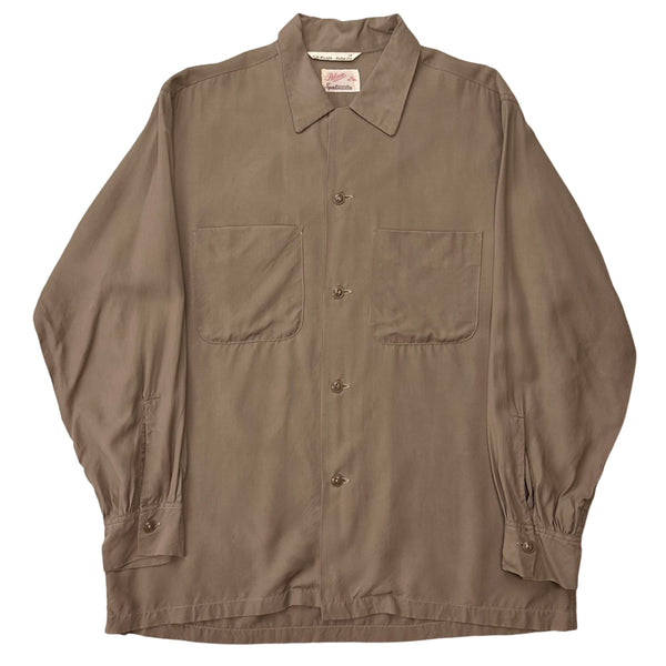 Vintage Rayon Button Up Shirt - M