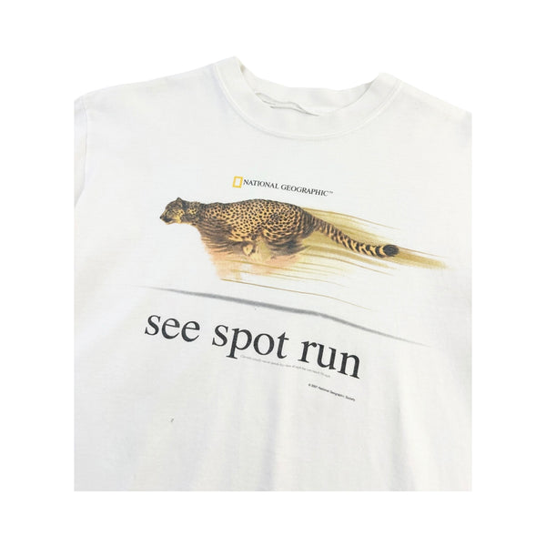 Vintage 2001 National Geographic 'See Spot Run' Tee - M