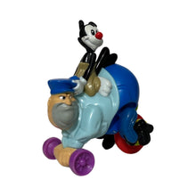 Load image into Gallery viewer, Vintage 1993 Warner Bros Animaniacs Tricycle Yakko Riding Ralph Guard Action Figure 3.5&quot;
