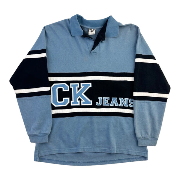 Vintage Calvin Klein Jeans Long Sleeve Rugby Shirt - M
