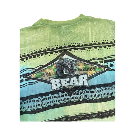 Vintage Bear Surf Boards Tie Dye All Over Print Tee - L