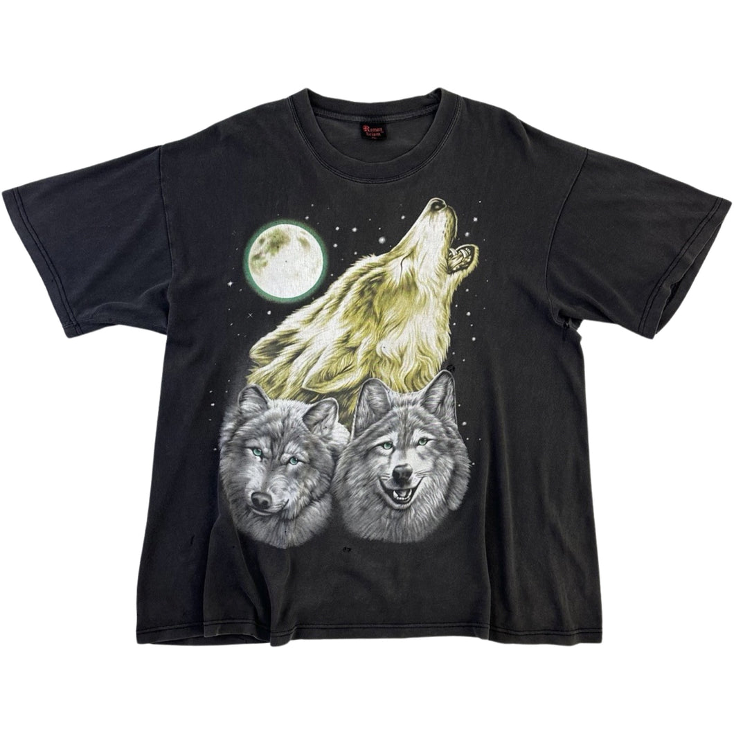 Vintage Wolf and Moon Tee - L