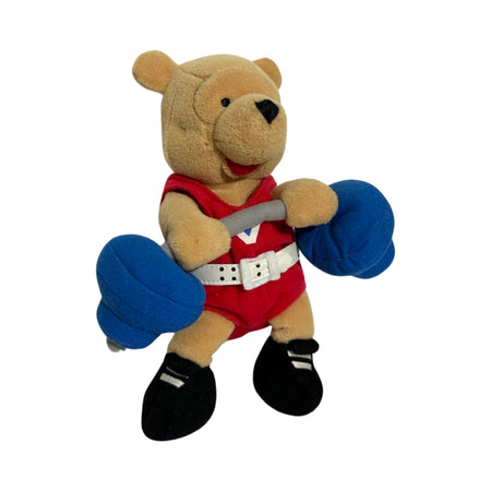 Vintage 2000 Disney Weightlifting Winnie the Pooh Plush Toy
