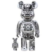 Load image into Gallery viewer, Bearbrick HR GIGER 100% &amp; 400% Set White Chrome
